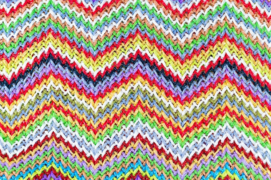 colourful plastic knitting
